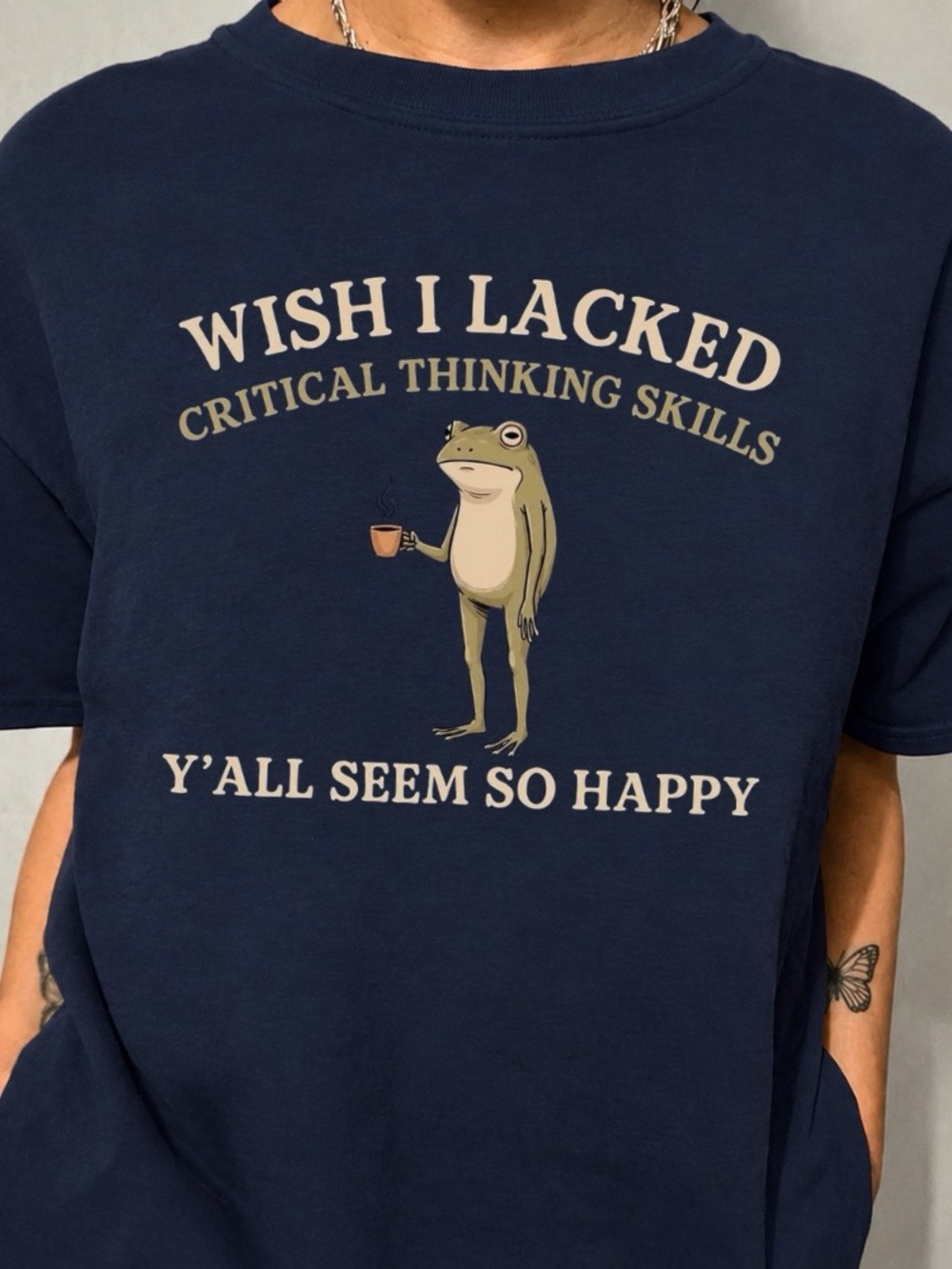 Frog Meme Critical Thinking Skills Graphic Short Sleeve Tee